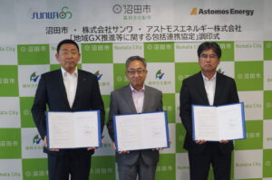 サンワ、アストモスエネルギー、沼田市、ＧＸ推進へ包括連携協定