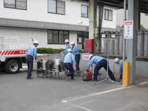 大阪府協、中核充填所稼働訓練 災害時LPガス安定供給